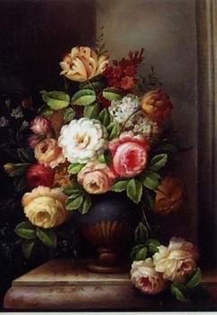 unknow artist Floral, beautiful classical still life of flowers.079